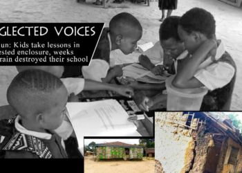 Neglected Voices: Pujehun – Pupils take lessons in Court Barray weeks after rain destroyed school