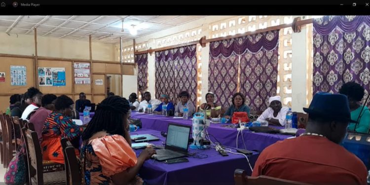 Representatives of various women's rights groups attend a training on Sierra Leone's gender laws in Kailahun. Photo credit, Kemo Cham, ManoReporters.
