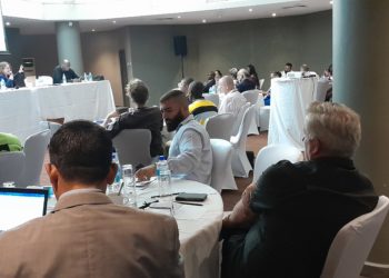 Participants at a conference on cocoa production in Sierra Leone. Photo credit, Kemo Cham, ManoReporters