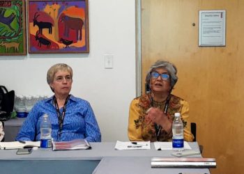 Koki Agarwal (1st from right), makes a pre-conference presentation within the Cape Town International Convention Center on May 7, 2023. Photo credit, Kemo Cham, ManoReporters.