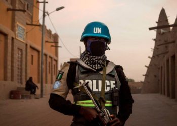 Minusma army patrol in front on the Great Mosque in Timbuktu, Mali on December 8, 2021. Photo | FLORENT VERGNES | AFP