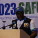 Mohamed Kenewui Konneh, head of ECSL, speaks to journalists on June 23, the eve of general elections at the Freetown International Conference Center. Photo Credit, Ibrahim Barrie, ManoReporters