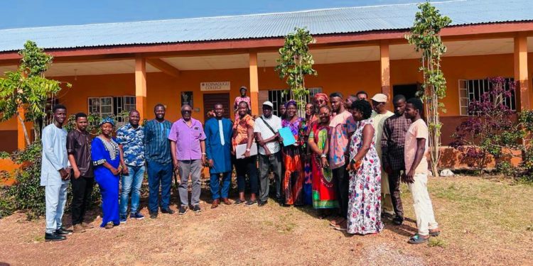 Members of the Koinadugu College’s management pose in the Kabala campus. Photo credit, Project 1808.