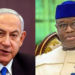 A photo collage of Israeli Prime Minister Benjamin Natanyahu and Sierra Leone's President Julius Maada Bio