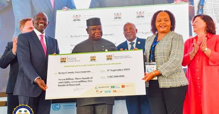President Julius Maada Bio attends the launch of a climate change initiative alongside his Kenyan counterpart in Nairobi on Monday, September 4, 2023. Photo credit, State House Communications, Freetown