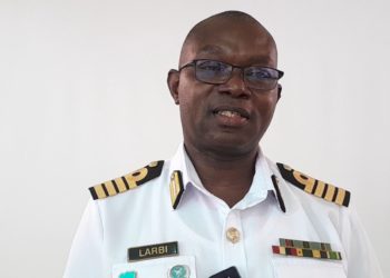 Captain Michael Addo Larbi, Deputy Director General, Public Relations Department, Ghana Armed Forces. Photo credit, Kemo Cham, ManoReporters