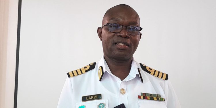 Captain Michael Addo Larbi, Deputy Director General, Public Relations Department, Ghana Armed Forces. Photo credit, Kemo Cham, ManoReporters