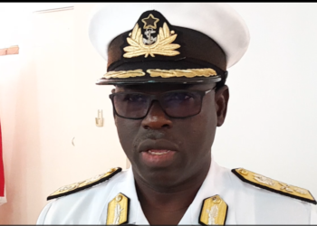 Commodore Samuel Ayelazono, Flag Officer Fleet of the Ghana Navy. Photo credit, Kemo Cham, ManoReporters