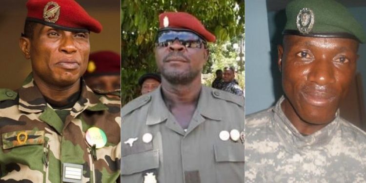Former Guinea junta leader Moussa Dadis Camara and the two other close allies of his who are thought to have escaped from prison in Conakry on Saturday, November 4. Image by Guinea News.