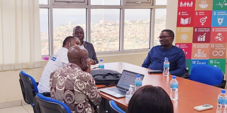 The delegation meets with the head of the UN Country Team, Babatunde Ahonsi in Freetown. Photo Credit, Pauline Loyce Ajello, WHO
