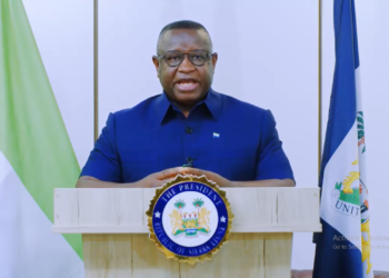 A screen grab of President Julius Maada Bio addressing the nation on December 2, 2023. The president called for national unity while assuring Sierra Leoneans that his administration will handle the November 26 alleged attempted through the due process.