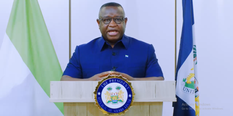 A screen grab of President Julius Maada Bio addressing the nation on December 2, 2023. The president called for national unity while assuring Sierra Leoneans that his administration will handle the November 26 alleged attempted through the due process.