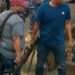 This surveillance image released by the government in December purportedly showed Amadu Koita at a scene in Freetown on November 26. Koita is among 11 people found guilty on Monday, July 22, 2024 and sentenced after a trial for treason.