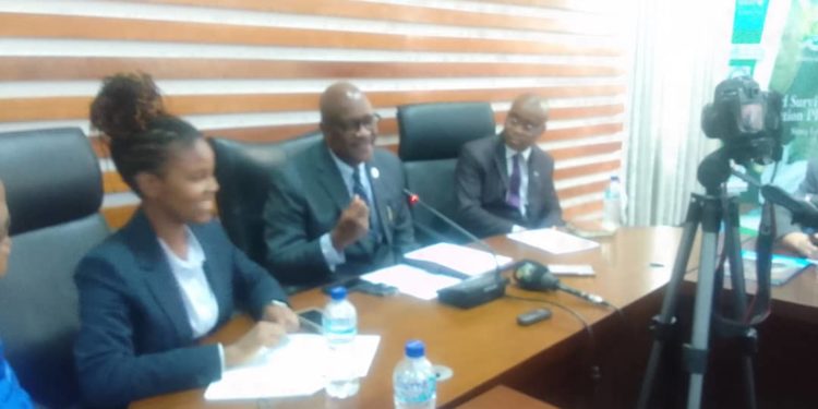 Health Minister Dr Austin Demby speaks at the launch of Sierra Leone's Child Health Action Plan on Monday, February 26, 2024. Photo credit, Mohamed Sahr, ManoReporters