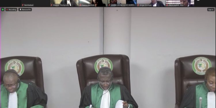 Image of the ECOWAS Court hearing shared by AdvocAid on May May 2nd, 2024.
