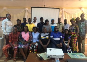 Beneficiary journalists pose with the trainer and BAN officials after the training. Photo credit, Juliana E. P. Kabba, ManoReporters
