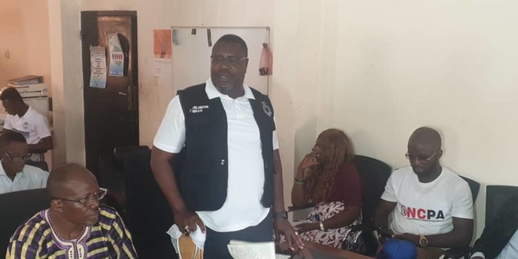 Andrew Jaiah Kaikai, Executive Director of the National Drug Law Enforcement Agency (NDLEA), formally launching the Civil Society Platform on Drugs and Substance Abuse on Thursday, 4th July, 2024. Morrie Koroma, ManoReporters.