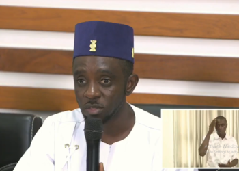 Cherno Bah, Minister of Information and Civic Education of Sierra Leone. Image, a framegrab of a video from the facebookpage of the Ministry of Information.