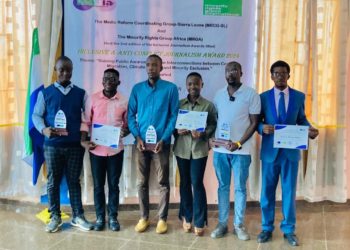 The Six finalists in the just concluded Inclusive and Anti-COnflict Reporting Award. Image, Alusine Remi Wilson, Awoko Newspaper.