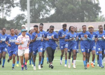 Determine Girls FC on training in Bo, Sierra Leone. Image, Determine Girls Facebook Page.