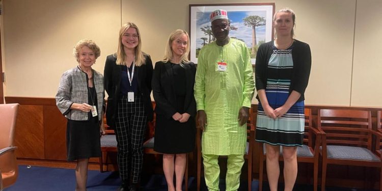 Mr Abdul Diallo with Sierra Leone and Guinea Desk Officer Sarah Krech and other officials of the US Department of State. Image, Abdul Diallo.
