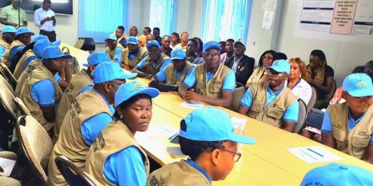 A team of Sierra Leonean medical personnel ready for deployment in Rwanda as part of response to an ongoing Marburg Virus Disease outbreak. Image, Office of the Vice President of Sierra Leone.