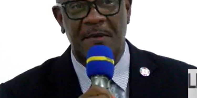 Minister of Health of Sierra Leone, Dr Austin Dembi address journalist at the Miatta Conference Center in Freetown on Tuesday, October 22, 2024. Image, a screengrab of facebook live video of the Ministry of Information and Civic Education.