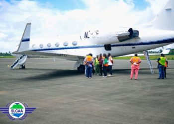 This image of the aircratf illegally landed at the Freetown International Airport on September 20th was released by the Sierra Leone Civil Aviation Authority.