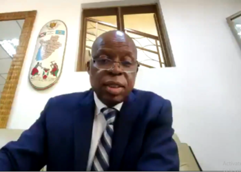 Dr Ngashi Ngongo, Chief of Staff and Head of the Executive Officer at Africa CDC. Image, Kemo Cham, Screengrab of zoom video.
