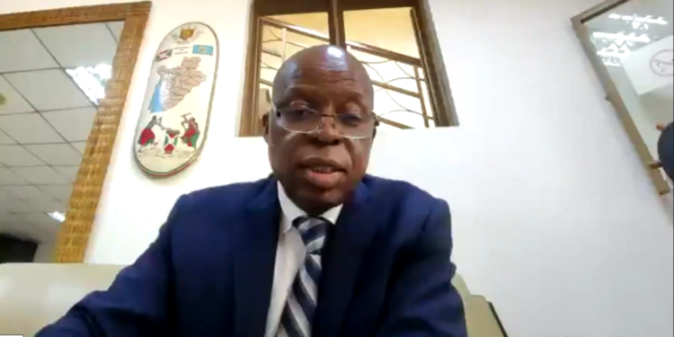 Dr Ngashi Ngongo, Chief of Staff and Head of the Executive Officer at Africa CDC. Image, Kemo Cham, Screengrab of zoom video.