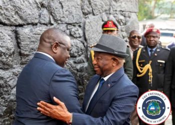 President Julius Maada Bio receives his Liberia counter, Joseph Boakai at State House in Freetown, Sierra Leone on 19th November, 2024. Image, Presidency of Liberia.
