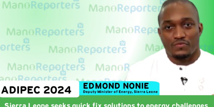Sierra Leone's deputy energy minister, Edmond Nonie. Image, ManoReporters..