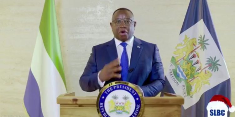 A screengrab of President Bio addressing the nation on January 1st, 2025. ManoReporters.