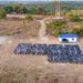 An aerial view of the 67kW solar-powered mini grid project that has been commissioned in Kassirie Community, Sierra Leone, giving first time access to reliable electricity to 54percent of households, businesses and public institutions. Image, SEforALL.