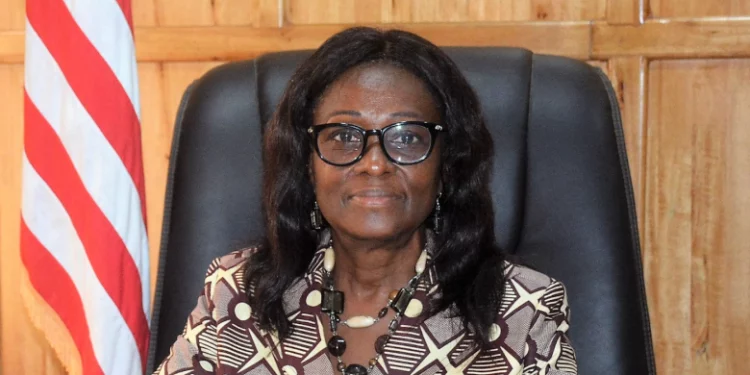Mrs Davidetta Browne-Lansanah, Suspended Chairperson of the Electoral Commission of Liberia. Image, NEC Liberia.