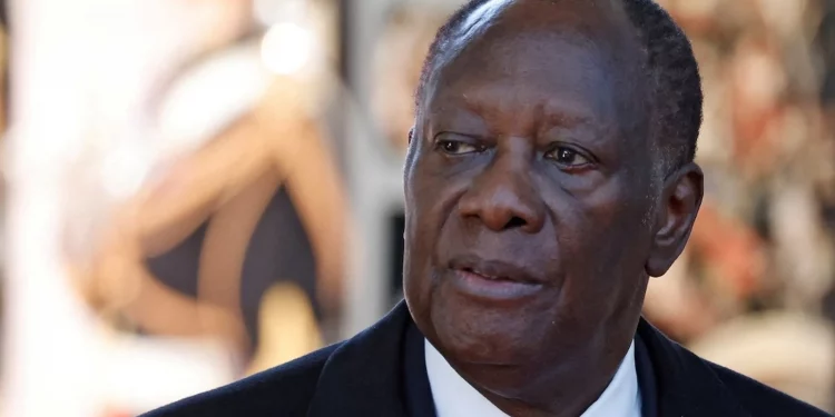 Ivory Coast President Alassane Ouattara arrives at the opening session of the 19th Summit of the Francophonie at the Grand Palais in Paris, France, on Oct. 5, 2024. Image, Ludovic Marin/Pool via REUTERS