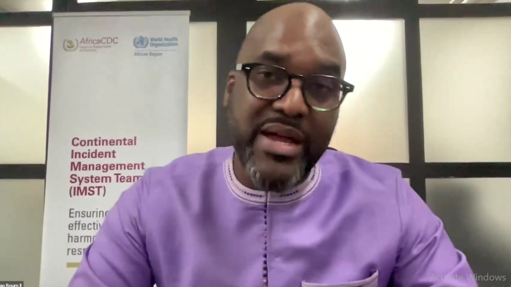 Dr Yap Boum, Deputy Head of the Africa CDC's IMST. Image, Screengrab, Kemo Cham, manoReporters