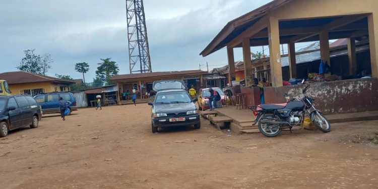 The main commercial vehicle park in Pujehun Town on 21st May, 2025. Image, Brima Sannoh, ManoReporters.