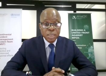 Dr Ngashi Ngongo, Head of IMST, Africa CDC, during Africa CDC's Weekly Presser on August 7th, 2025. Image, Screengrab, Kemo Cham, ManoReporters