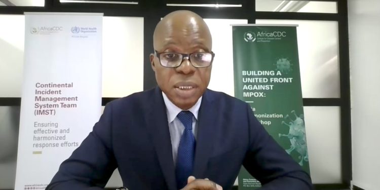 Dr Ngashi Ngongo, Head of IMST, Africa CDC, during Africa CDC's Weekly Presser on August 7th, 2025. Image, Screengrab, Kemo Cham, ManoReporters