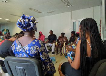 Ebola survivors participate in a Focused Group Discussion at the 34 Military Hospital on Friday, August 22, 2025. Image, Kemo Cham, ManoReporters.