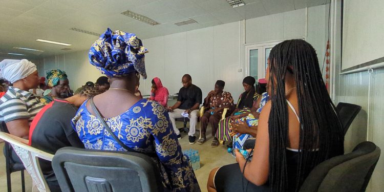 Ebola survivors participate in a Focused Group Discussion at the 34 Military Hospital on Friday, August 22, 2025. Image, Kemo Cham, ManoReporters.