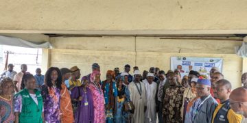 Western Area Tribal Heads pose with Presidential Adviser Alpha Kanu at the Western Area Urban DHMT on Tuesday, August 19, 2025, during a meeting on Mpox response. Image, Kemo Cham, ManoReporters.