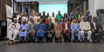 Participants pose for a group photo after the opening courtesies of the high level Africa CDC engagement on Mental Health Law in Sierra Leone on Monday, September 15, 2025. Image, Steven 'Roman' Lahai, ManoReporters.