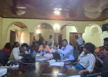 Finance Officers or their representatives meet with CSO representatives at Health Alert on healthcare budgets. Image, Kemo Cham, ManoReporters.