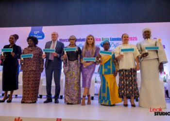African First Ladies pose with Merck Foundation's Prof. Stangenberg-Haverkamp and CEO Dr Rash Kalej in Banjul, Gambia on Tuesday, 14th October, 2025. Image, Merck Foundation.