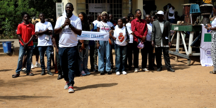 Prof. Alhaji Umar N'jai, Founder and Chief Strategist of Project 1808, addresses delegates during the opening ceremony of ScieLeadFest2026 on January 14, 2026. Image, Kemo Cham.