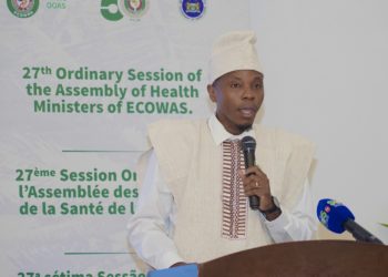 Chief Minister Dr. David Moinena Sengeh spoke on behalf of Sierra Leone's President Julius Maada Bio in the official opening session of the five-day event, telling the West African Health Ministers that citizens of the sub region expect results rather than explanations. Image, MOH Communication Unit.