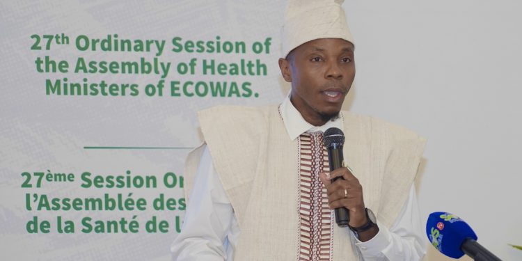 Chief Minister Dr. David Moinena Sengeh spoke on behalf of Sierra Leone's President Julius Maada Bio in the official opening session of the five-day event, telling the West African Health Ministers that citizens of the sub region expect results rather than explanations. Image, MOH Communication Unit.