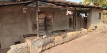 Home of Mamie Masssh Sundai, a victim of political violence in Gombahun Village, Kpanga Chiefdom, Pujehun District, Southern Sierra Leone. Image, Brima Sannoh, ManoReporters.